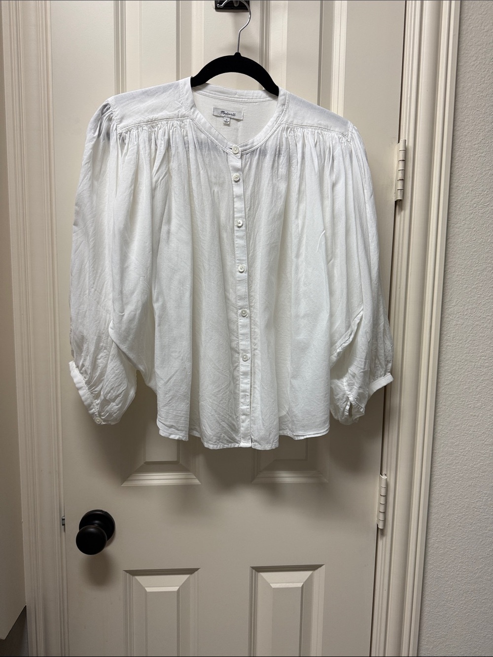 Madewell lightweight button down batwing blouse size large